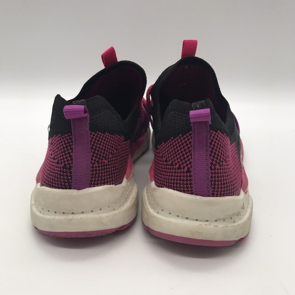 Athletic Works Knit Cage Sneaker Girls 3M Slip On Pink & Black Running Shoes - Picture 4 of 9